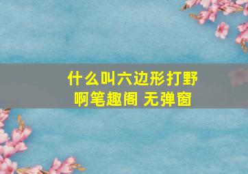 什么叫六边形打野啊笔趣阁 无弹窗